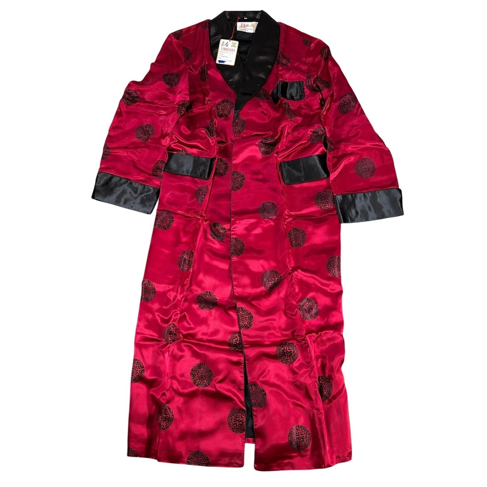 Vintage NWT Longevity China Floral Asian Robe Dress Size 50 Rayon NWT NEW